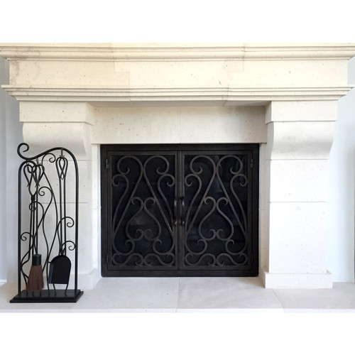 Sequoia Rectangular Fireplace Door - Wrought Iron | Main