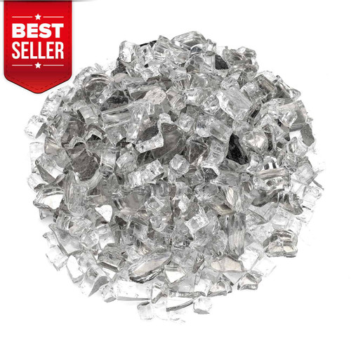 1/2" Silver Reflective Fire Glass - 10lbs | AMS Fireplace