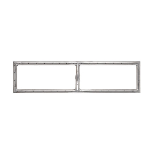 The Outdoor Plus Stainless Steel Rectangle Gas Fire Pit Burner - Front View