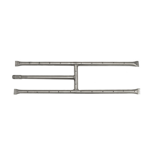 The Outdoor Plus Stainless Steel H-Shaped Gas Fireplace Burner - Front View