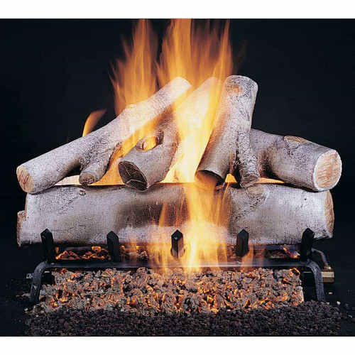 18" Birch Log Set - 18" Match Lit LC Burner and Grate Kit