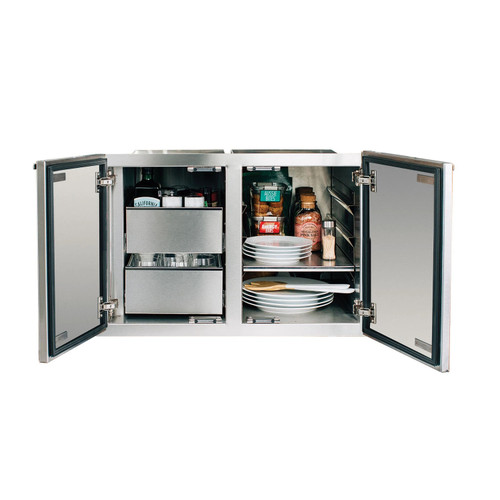2-Drawer Dry Storage Pantry & Enclosed Cabinet Combo 36" - Summerset Grills - Front view