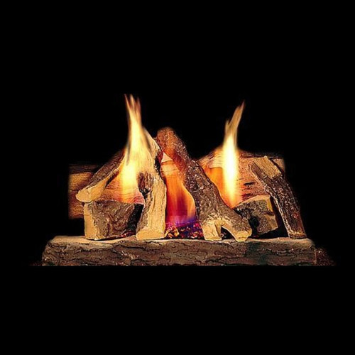 30" Campfire Fiber Gas Log Set w/SS Burner and Hearth Kit - Natural Gas