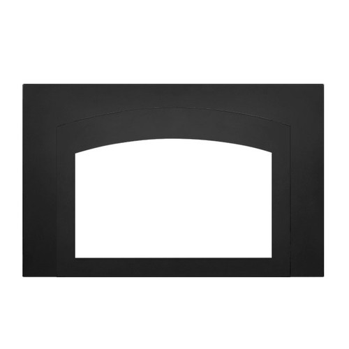 Black Small Arched 4 Sided Faceplate on Black Small 3 Sided Backerplate for Oakville Fireplace Inserts - Napoleon