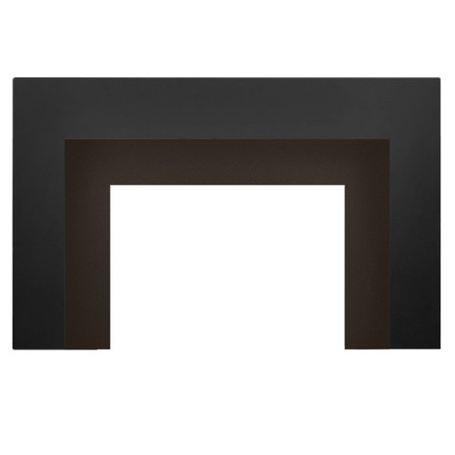 Copper Large 3 Sided Faceplate on Black Large 3 Sided Backerplate for Oakville Fireplace Inserts - Napoleon