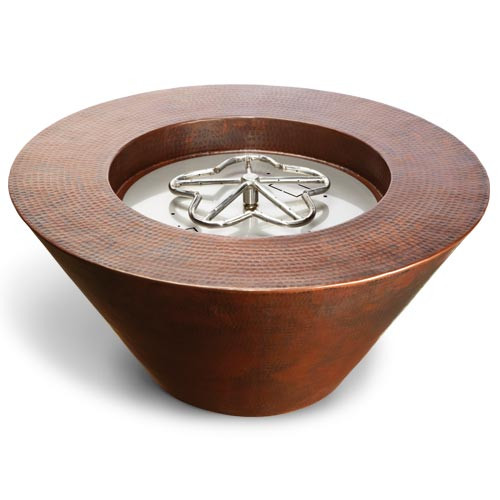 HPC Mesa Round Copper Fire Bowl - Match Lit