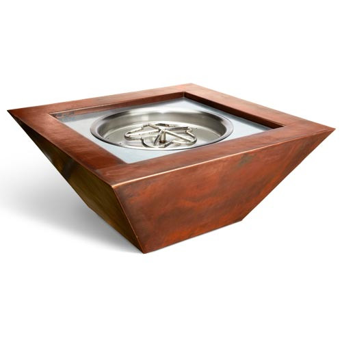 HPC Sierra Square Copper Fire Bowl - Electronic Ignition