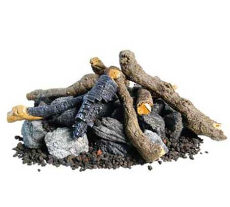 American Fyre Designs OCBW-34 Beachwood Logs, Stones