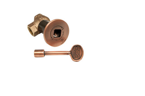 HPC 1/2" Antique Copper Angle Decorative Key Valve Kit MAAC