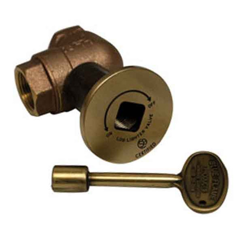 HPC 3/4" High Capacity Antique Brass Angle Decorative Key Valve Kit
