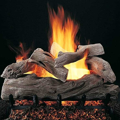 24" Manzanita Vented Gas Log Set - 24" Match Lit FX Burner and Grate Kit