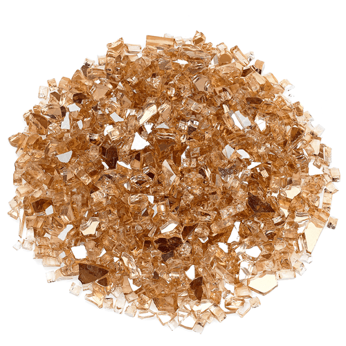 Champagne - 1/4" Reflective Fire Glass - 10lbs | American Fire Glass