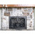 Azalea Rectangular Fireplace Door - Wrought Iron - With Large Stone Masonry Surround