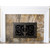 Azalea Rectangular Fireplace Door - Wrought Iron - With Small Stacked Stone Surround