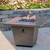 36" Cosmopolitan Square Fire Table - Smoke - Lit