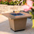 36" Cosmopolitan Square Fire Table - Cafe Blanco - Shaded