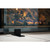 Elite Glass - Modern Free Standing Glass Fireplace Screen - Close Black Steel Feet