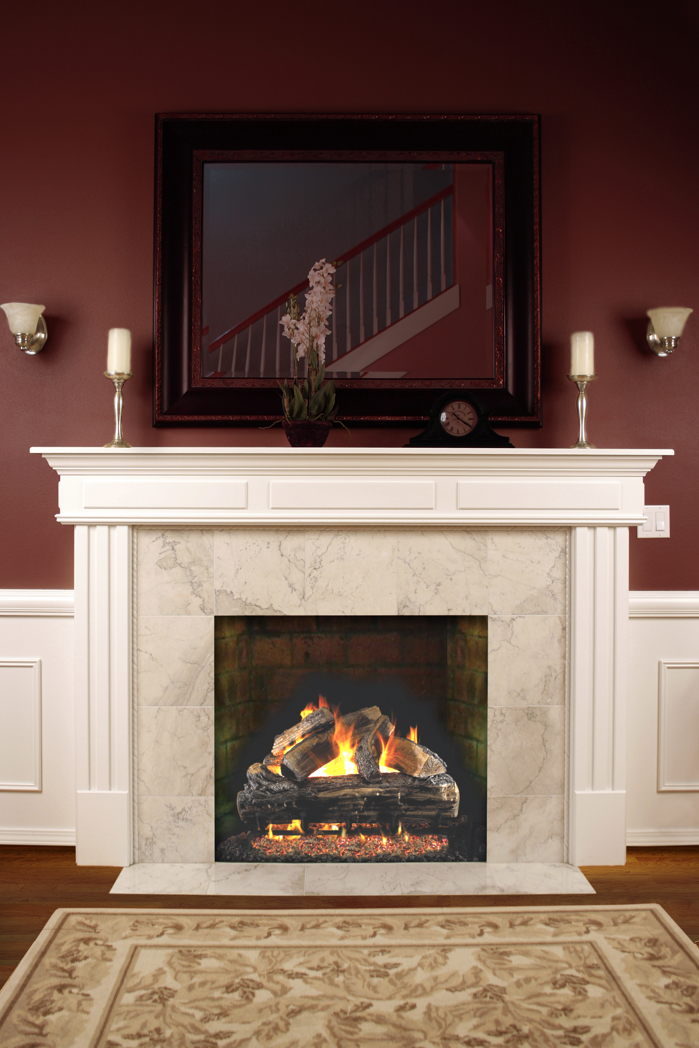 Real Fyre Split Oak Standard Gas Log Set 20" 11 Black and White Craftmenship by Prism Hardscapes