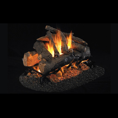 Real Fyre Charred American Oak See Thru Gas Log Set - 30