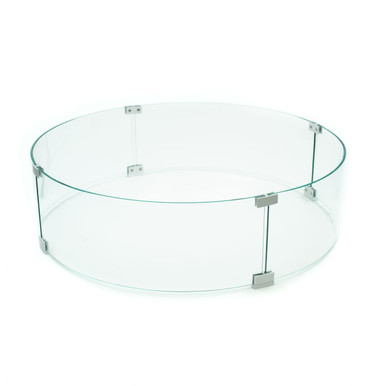 AMS Fire Pit Table Round Glass Wind Guard - 1/4