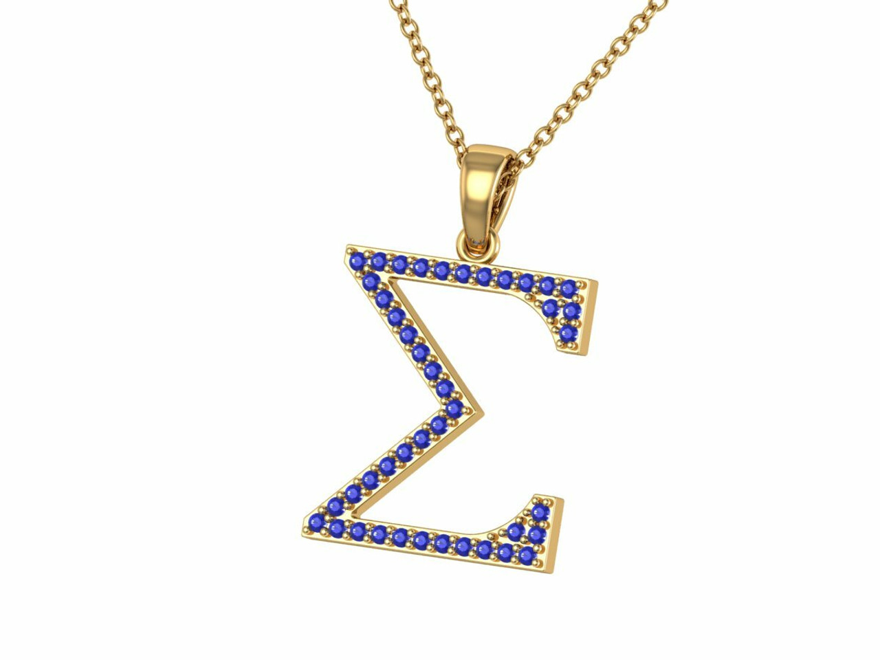 Buy Sigma Gamma Rho Necklace Sterling Silver Lavalier With Blue Crystal  Online in India - Etsy