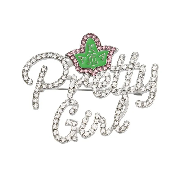 Brooch AKA Sorority Pretty Girl Pin for Women Prime Heritage Gifts
