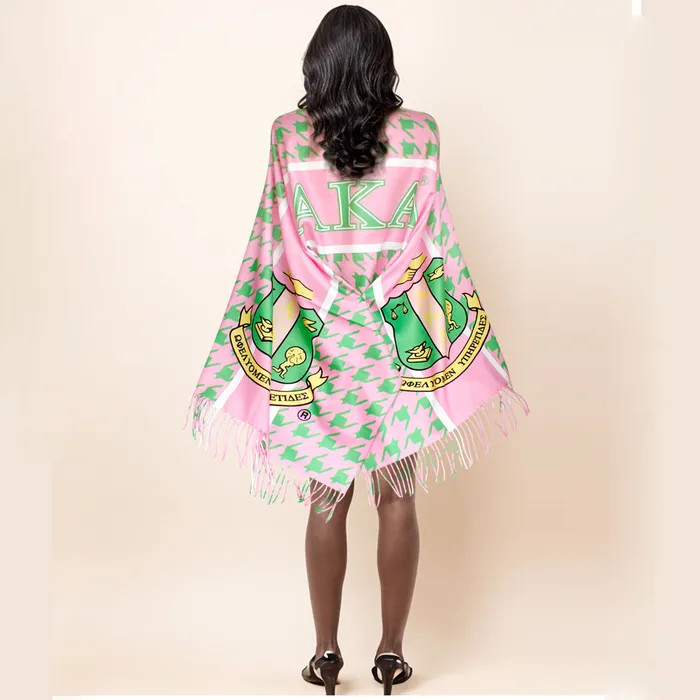 AKA Pink Green Houndstooth Fashion Shawl Scarf - Prime Heritage Gifts AKA Pink Green Houndstooth Fashion Shawl Scarf - Prime Heritage Gifts