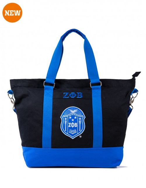 Zeta Phi Beta Canvas Bag (  BLACK )  Zeta Phi Beta Canvas Bag (  BLACK )