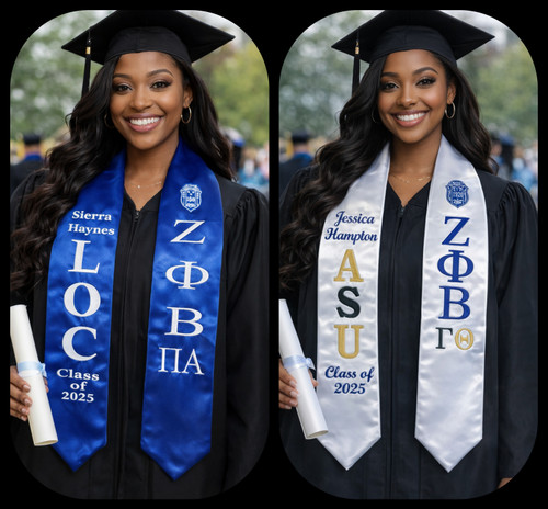 Personalized  Zeta Graduation Satin Stole – 72 Inch