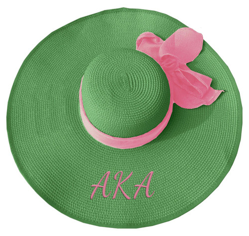 AKA  WOVEN STRAW  FLOPPY  HAT (GREEN)   AKA  WOVEN STRAW  FLOPPY  HAT (GREEN)