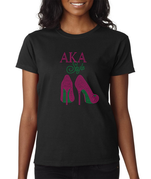 AKA High Heel Rhinestone Tee
