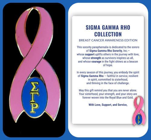 SGRho Breast Cancer  Awareness Pin + Message Card  SGRho Breast Cancer  Awareness Pin + Message Card