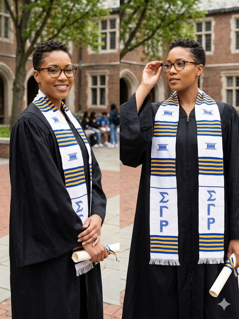 SIgma Gamma Rho Kente Stole (White)