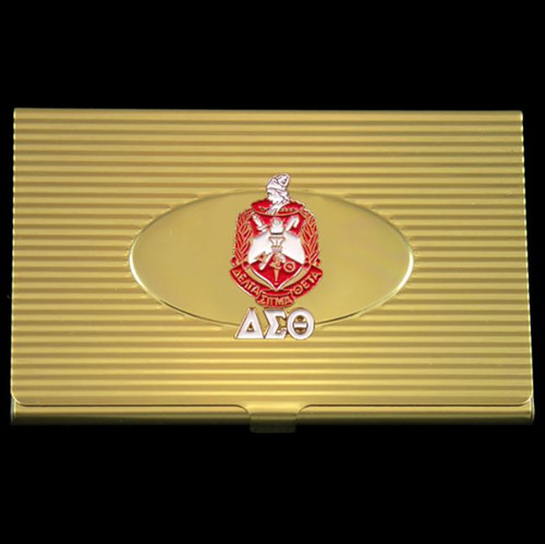 DST Crest Business Card Holder in Gold
