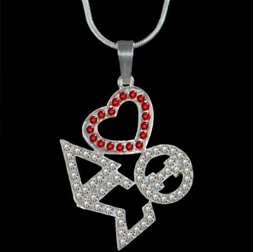 DST Color Crystal Heart Necklace