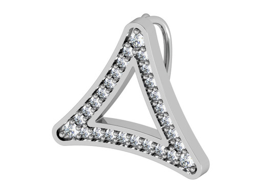 DELTA SIGMA THETA STERLING SILVER TRIANGLE PENDANT WITH DIAMONDS - DSTP011