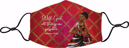 (A)   Red and White Printed Face Mask   (AAE)   (A)   Red and White Printed Face Mask   (AAE)