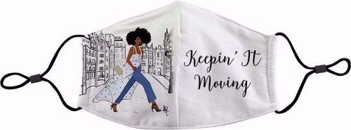  (A)   Keepin It Moving Face Mask ( Blue & White)