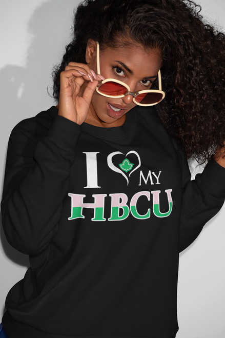 "I Love My HBCU"  Glitter  T Shirts & Sweat Shirts   (AKA)  "I Love My HBCU"  Glitter  T Shirts & Sweat Shirts   (AKA)