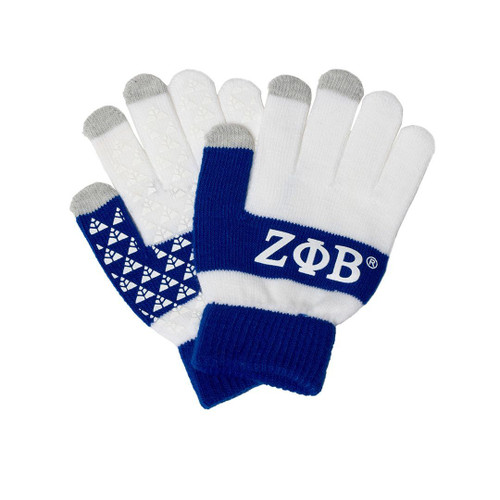 ZPB White Knit Texting Gloves 