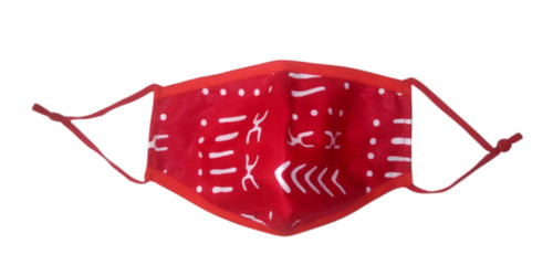 (A) Red and White African Mud Cloth Face Mask with Free Lanyard Kit (FREE EXPRESS SHIPPING) (A) Red and White African Mud Cloth Face Mask with Free Lanyard Kit (FREE EXPRESS SHIPPING)