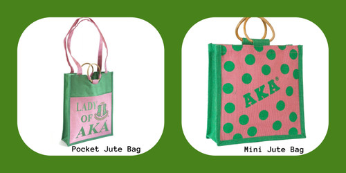 AKA  Pocket Jute Bag & Mini Hurricane Polka Dot  Bag Combo