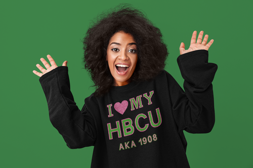 "I Love My HBCU - AKA 1908"  Glitter  T Shirts  & Sweatshirts  "I Love My HBCU - AKA 1908"  Glitter  T Shirts  & Sweatshirts