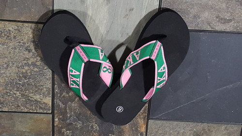 AKA - 1908 Flip Flops & Shoe Bag  ( ONLY SIZES 12)(FS)  AKA - 1908 Flip Flops & Shoe Bag  ( ONLY SIZES 12)(FS)