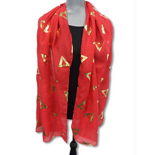 SCARF:   DST FOIL APPLIQUE GAUZE SCARVES(BFCM) SCARF:   DST FOIL APPLIQUE GAUZE SCARVES(BFCM)