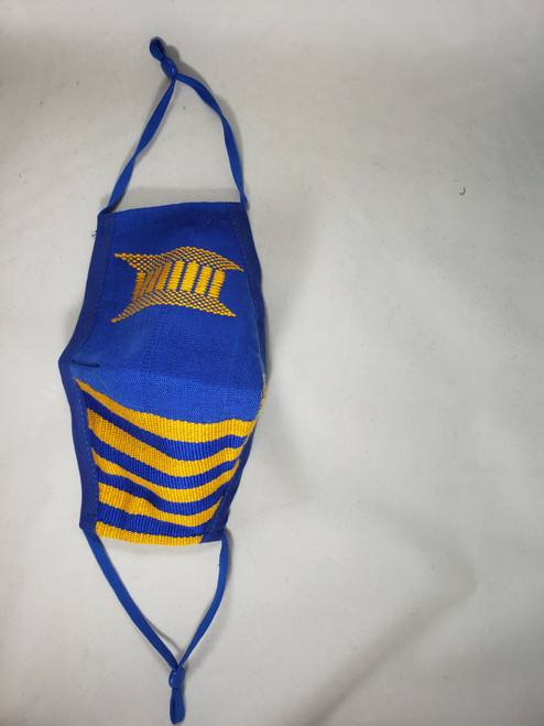 Blue and  Gold  Kente Face Mask with 2 FREE filters.   Blue and  Gold  Kente Face Mask with 2 FREE filters.