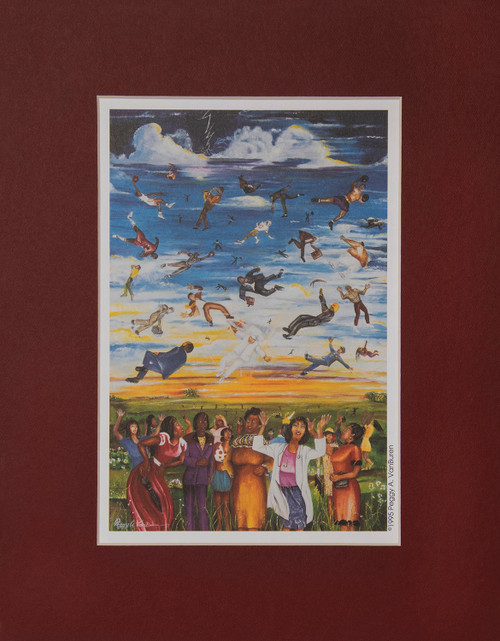 "Raining Men" by Late Artist Peggy Van Buren  ( Burgundy  Matting  11"  x 14" )   )  "Raining Men" by Late Artist Peggy Van Buren  ( Burgundy  Matting  11"  x 14" )   )