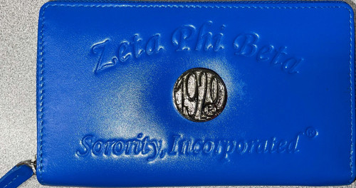 Z Phi B  Embossed Soft Leather Wallet
