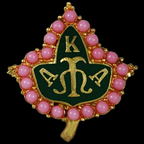 AKA 1"T Pink Pearls Safety Pin In Gold(FS)