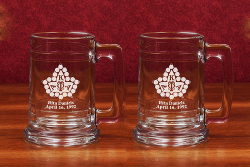 Glass Mugs- A set of 2  (15 oz )  Colonial Tankards ( FREE SHIPPING )
